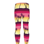 Sunset Palm Tree Pattern Print Men's leggings