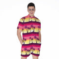 Sunset Palm Tree Pattern Print Men's Romper