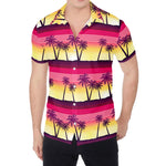 Sunset Palm Tree Pattern Print Men's Shirt