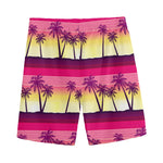 Sunset Palm Tree Pattern Print Men's Sports Shorts