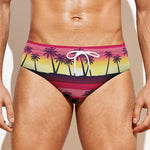 Sunset Palm Tree Pattern Print Men's Swim Briefs