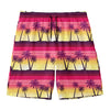 Sunset Palm Tree Pattern Print Men's Swim Trunks