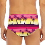 Sunset Palm Tree Pattern Print Men's Triangle Swim Briefs
