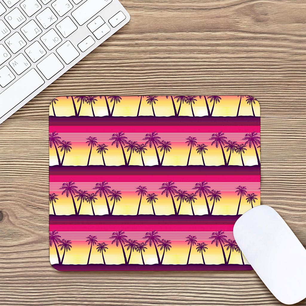 Sunset Palm Tree Pattern Print Mouse Pad