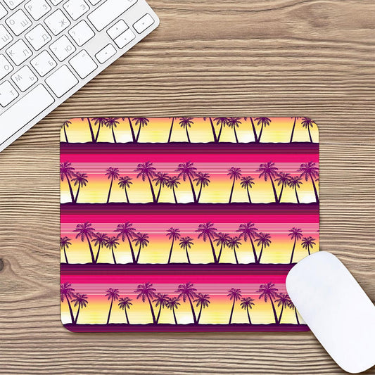 Sunset Palm Tree Pattern Print Mouse Pad