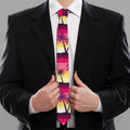 Sunset Palm Tree Pattern Print Necktie