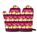 Sunset Palm Tree Pattern Print Oven Mitts