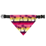 Sunset Palm Tree Pattern Print Over The Collar Dog Bandana
