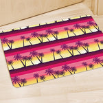 Sunset Palm Tree Pattern Print Polyester Doormat