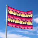 Sunset Palm Tree Pattern Print Polyester Flag