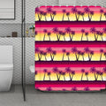 Sunset Palm Tree Pattern Print Polyester Shower Curtain