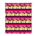 Sunset Palm Tree Pattern Print Polyester Shower Curtain