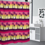Sunset Palm Tree Pattern Print Premium Shower Curtain