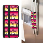 Sunset Palm Tree Pattern Print Refrigerator Handle Covers