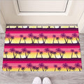 Sunset Palm Tree Pattern Print Rubber Doormat