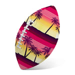 Sunset Palm Tree Pattern Print Rugby Ball