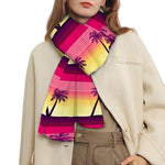 Sunset Palm Tree Pattern Print Scarf