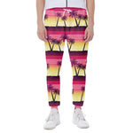 Sunset Palm Tree Pattern Print Scuba Joggers