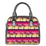 Sunset Palm Tree Pattern Print Shoulder Handbag
