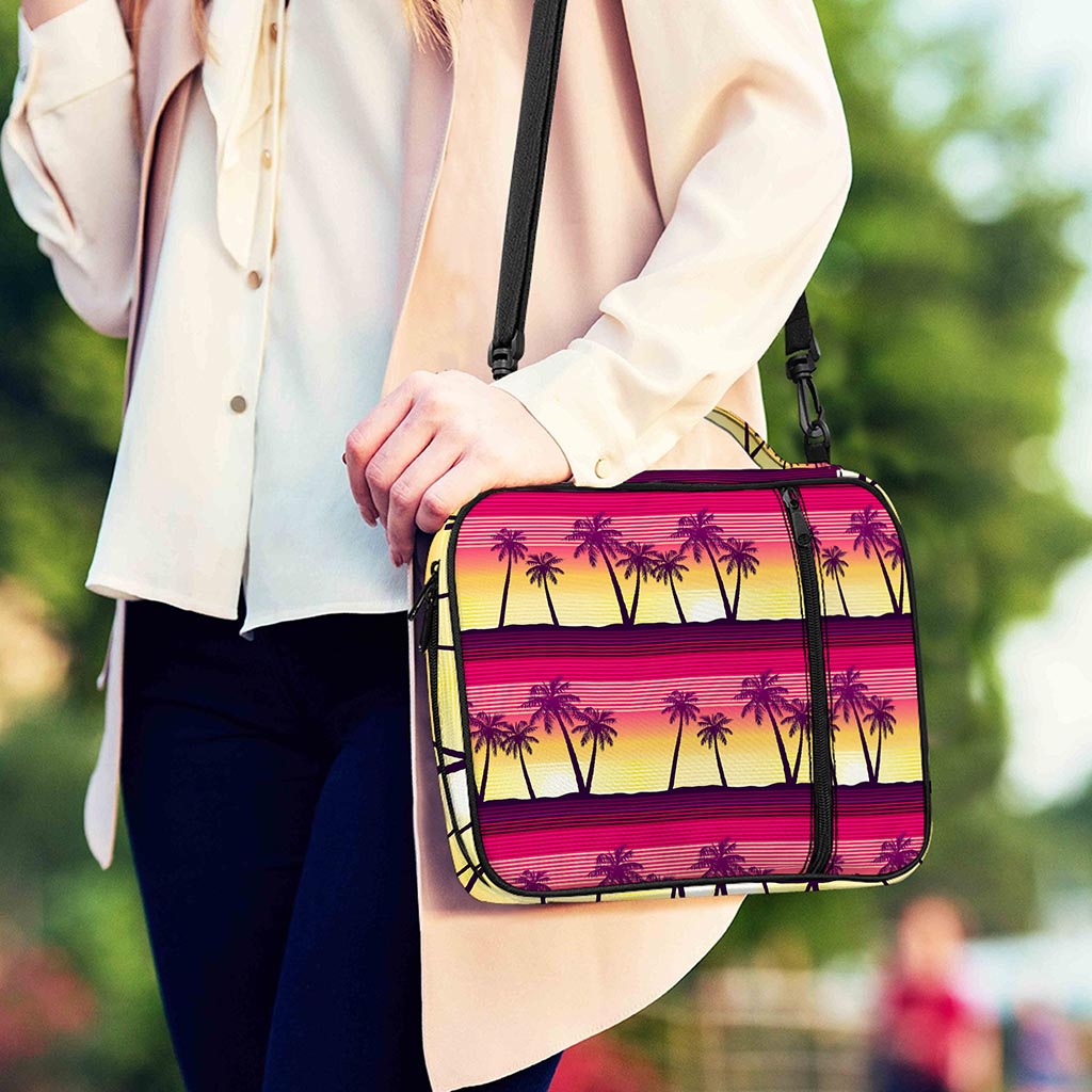 Sunset Palm Tree Pattern Print Shoulder Strap Bible Bag