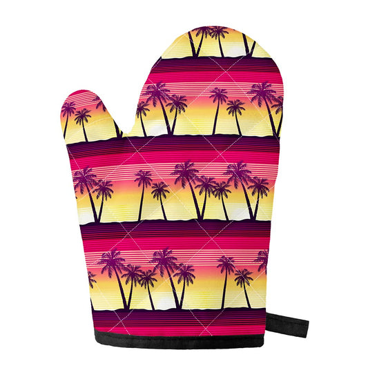 Sunset Palm Tree Pattern Print Single Oven Mitt