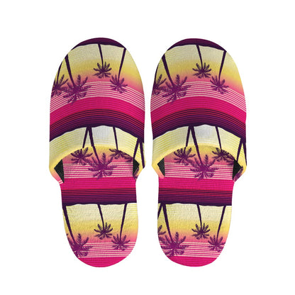Sunset Palm Tree Pattern Print Slippers