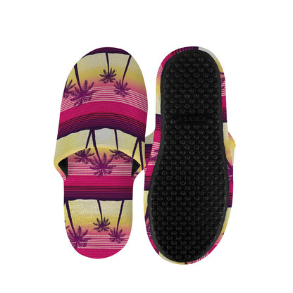 Sunset Palm Tree Pattern Print Slippers