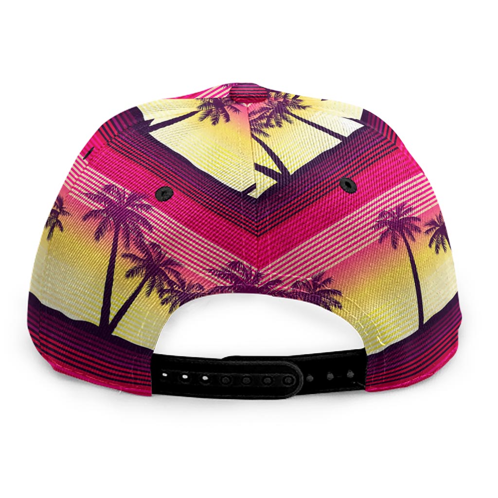 Sunset Palm Tree Pattern Print Snapback Cap