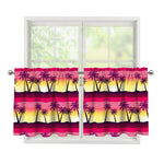 Sunset Palm Tree Pattern Print Tier Curtains