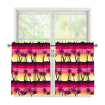 Sunset Palm Tree Pattern Print Tier Curtains