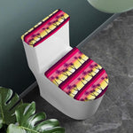 Sunset Palm Tree Pattern Print Toilet Lid And Tank Cover Set