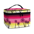 Sunset Palm Tree Pattern Print Travel Makeup Bag