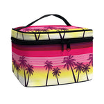 Sunset Palm Tree Pattern Print Travel Makeup Bag