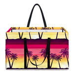 Sunset Palm Tree Pattern Print Utility Tote Bag