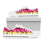 Sunset Palm Tree Pattern Print White Low Top Sneakers