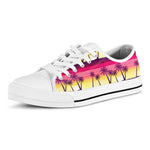 Sunset Palm Tree Pattern Print White Low Top Sneakers