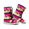 Sunset Palm Tree Pattern Print Winter Boots