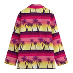 Sunset Palm Tree Pattern Print Women's Blazer