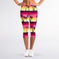 Sunset Palm Tree Pattern Print Women's Capri Leggings