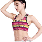 Sunset Palm Tree Pattern Print Women's Sports Bra
