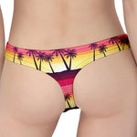 Sunset Palm Tree Pattern Print Women's Thong