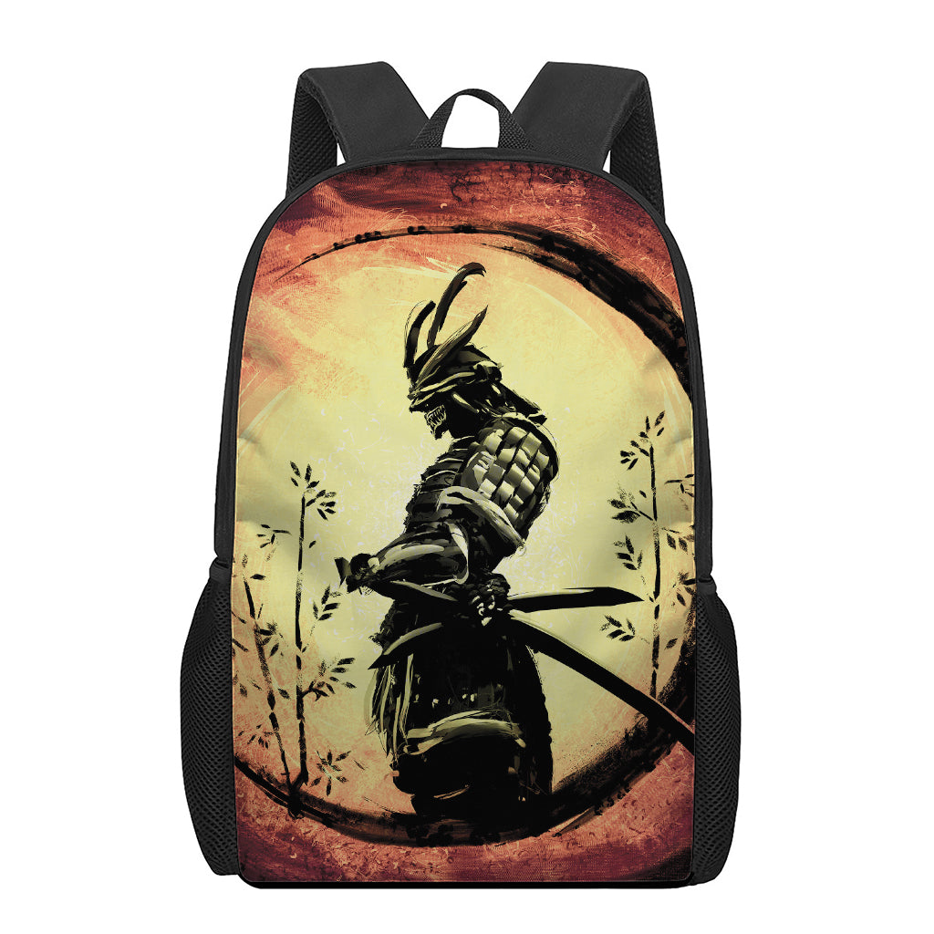 Sunset Samurai Warrior Print 17 Inch Backpack