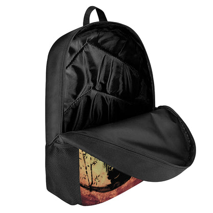 Sunset Samurai Warrior Print 17 Inch Backpack