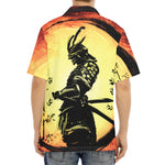 Sunset Samurai Warrior Print Aloha Shirt