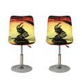 Sunset Samurai Warrior Print Bar Stool Covers