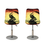 Sunset Samurai Warrior Print Bar Stool Covers