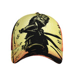 Sunset Samurai Warrior Print Baseball Cap