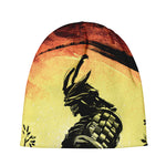 Sunset Samurai Warrior Print Beanie