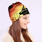 Sunset Samurai Warrior Print Beanie