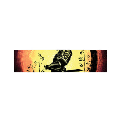 Sunset Samurai Warrior Print Bed Runner
